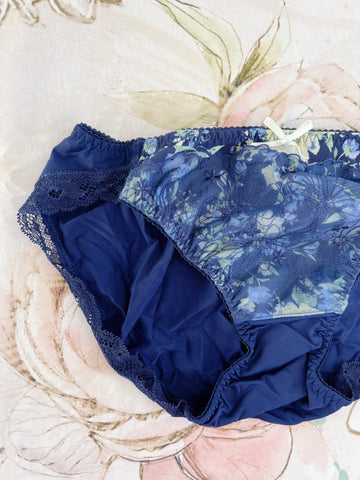 Blue Flower Paint Panty