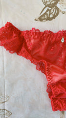 Red Lacy Gem Thong