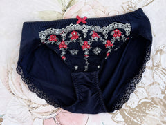 Navy Red Roses Panty