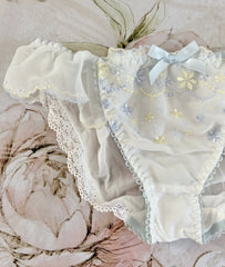 Blue Yellow Ribbon Flowers Panty