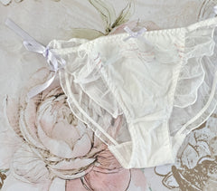 Ribbon Strapped White Panty