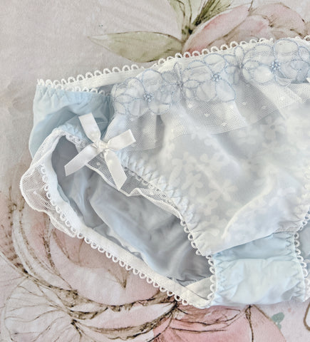 White Baby Blue Flowers Panty