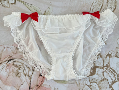 White Red Bow Panty