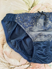 Navy Lacy Ribbon Panty