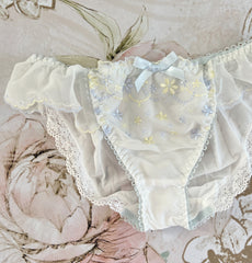 Blue Yellow Ribbon Flowers Panty