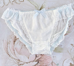 Baby Blue White Flowers Panty
