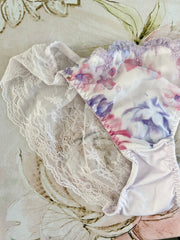 White Lacy Pastel Flowers Panty
